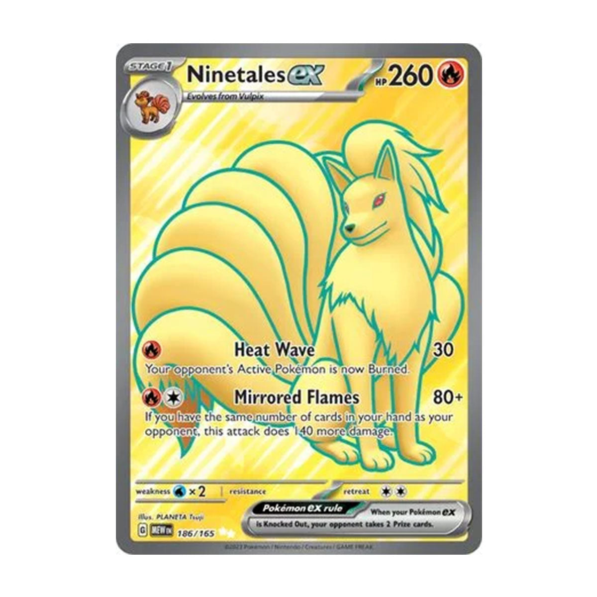Ninetales EX 186/165 - Scarlet & Violet - 151 - Ultra Rare