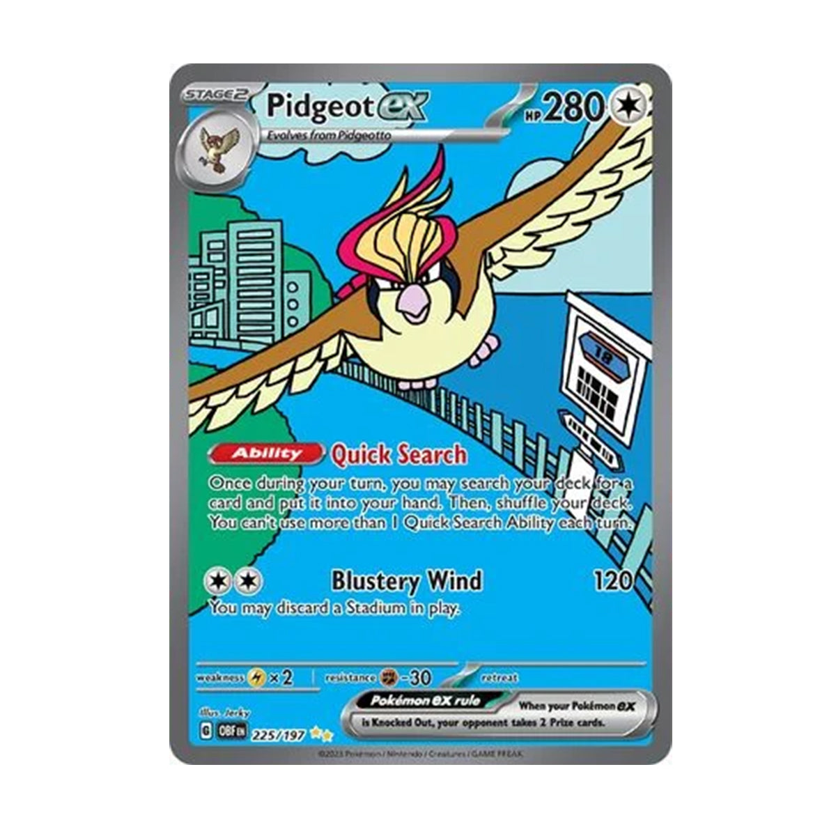 Pidgeot ex 225/197 - Scarlet & Violet - Obsidian Flames - Special Illustration Rare