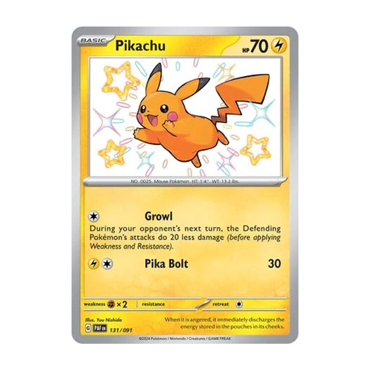Pikachu 131/091 - Scarlet & Violet - Paldean Fates - Shiny Rare