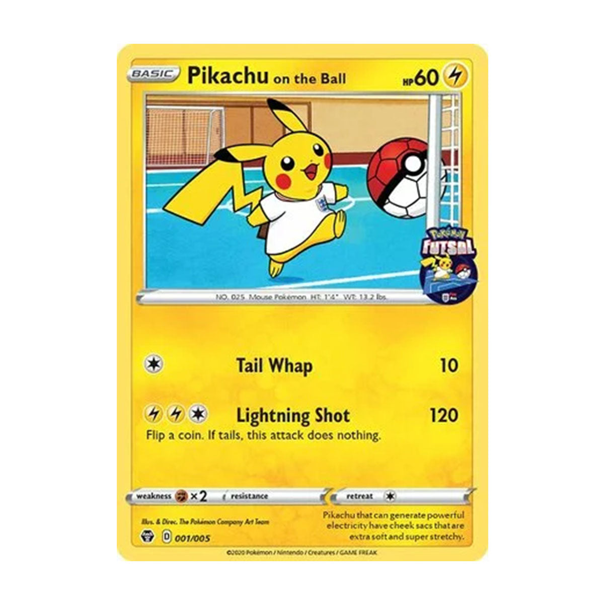 Pikachu on the Ball 001/005 - Pokemon Futsal - Sealed