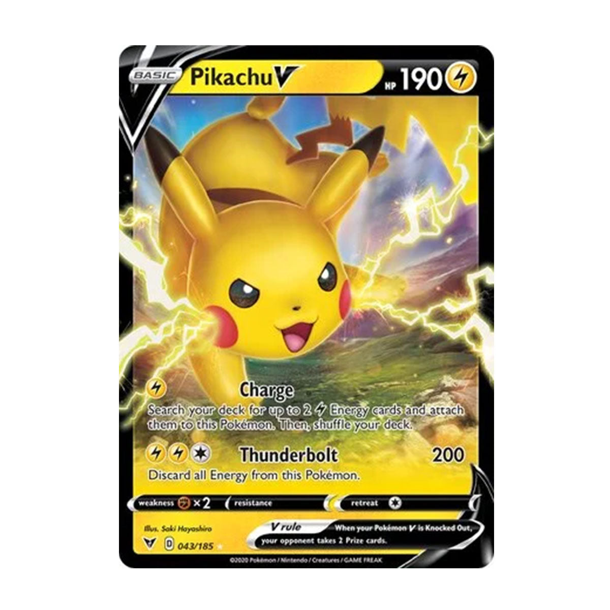 Pikachu V 043/185 - Sword & Shield - Vivid Voltage - Holo Rare V