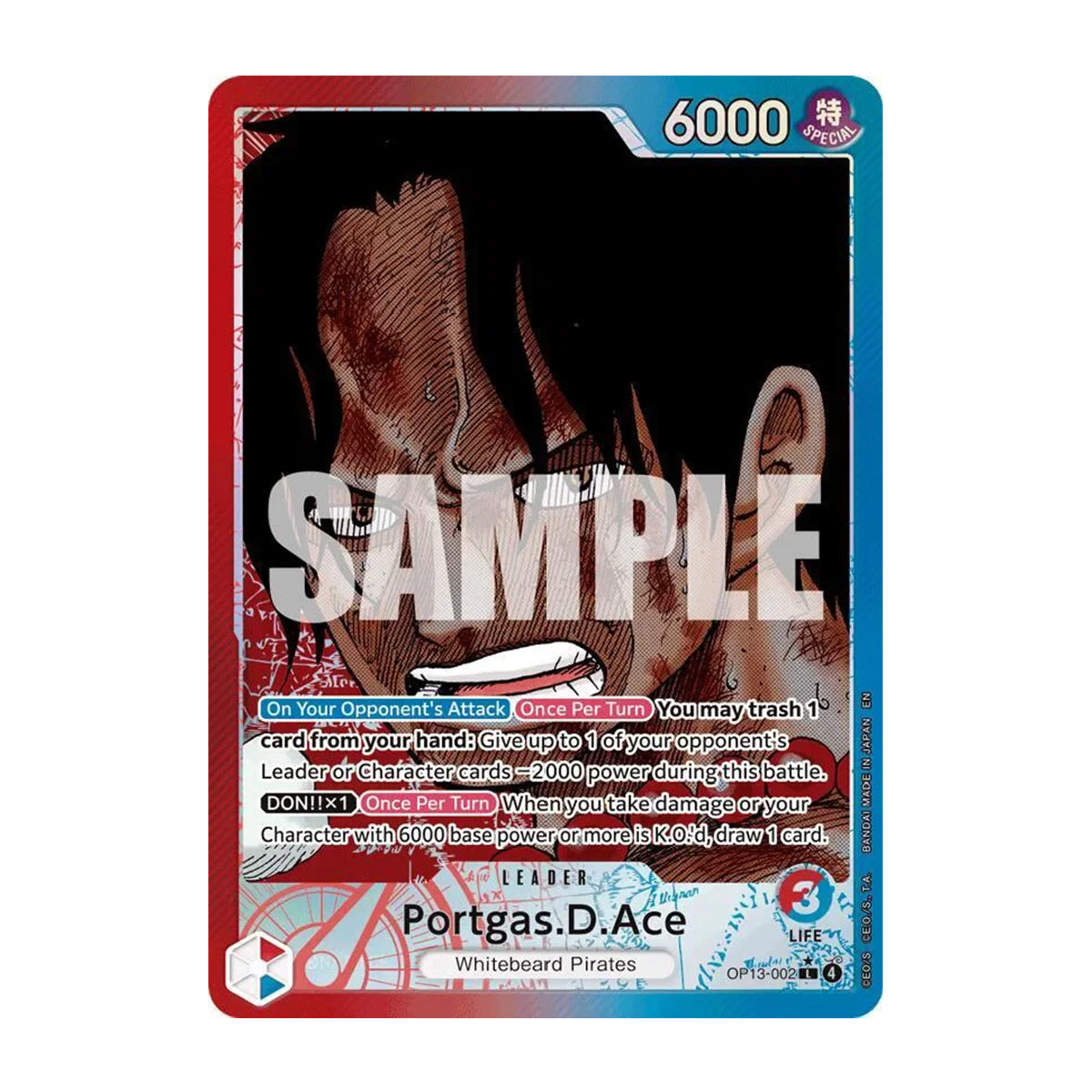 Portgas D. Ace OP13-002 - OP13 Carrying on His Will - Leader - Alternate Art