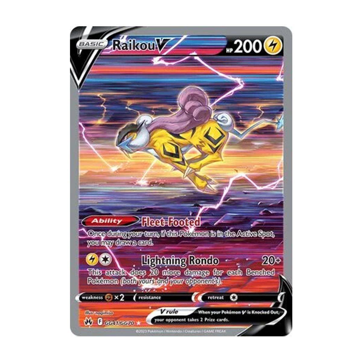 Raikou V GG41/GG70 - Sword & Shield - Crown Zenith - Holo Rare V