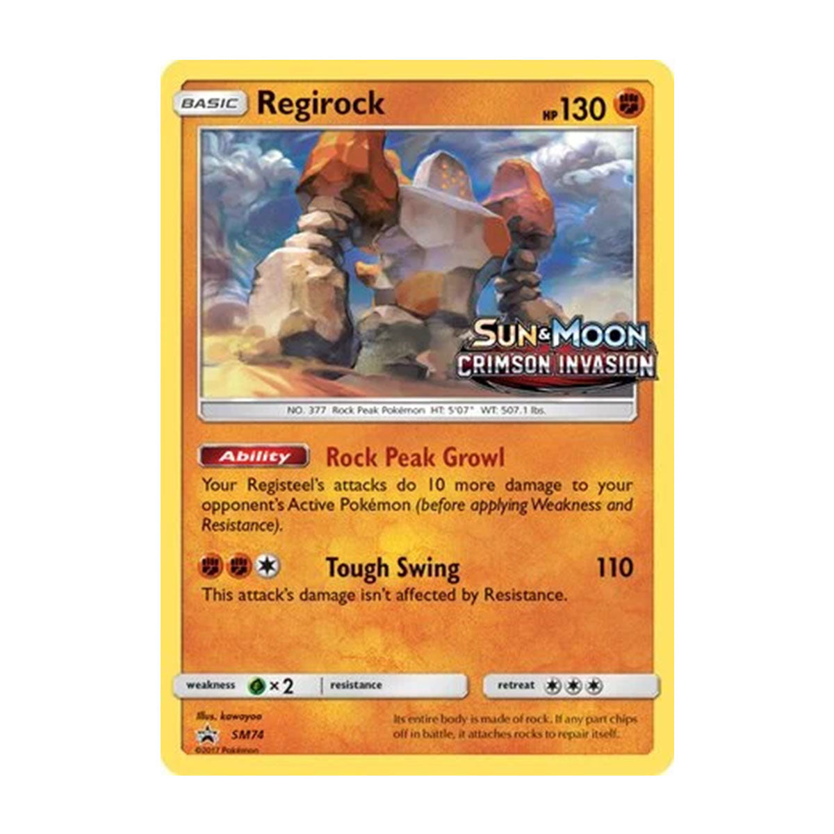 Regirock SM74 - Sun & Moon - Promo (Stamped)