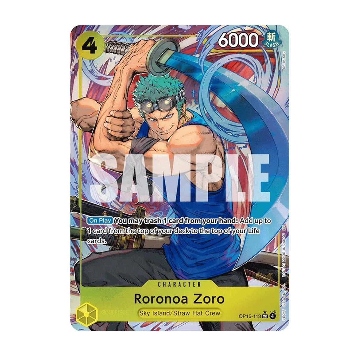 Roronoa Zoro OP15-113 - OP15 Adventure on Kami's Island - Super Rare - Alternate Art