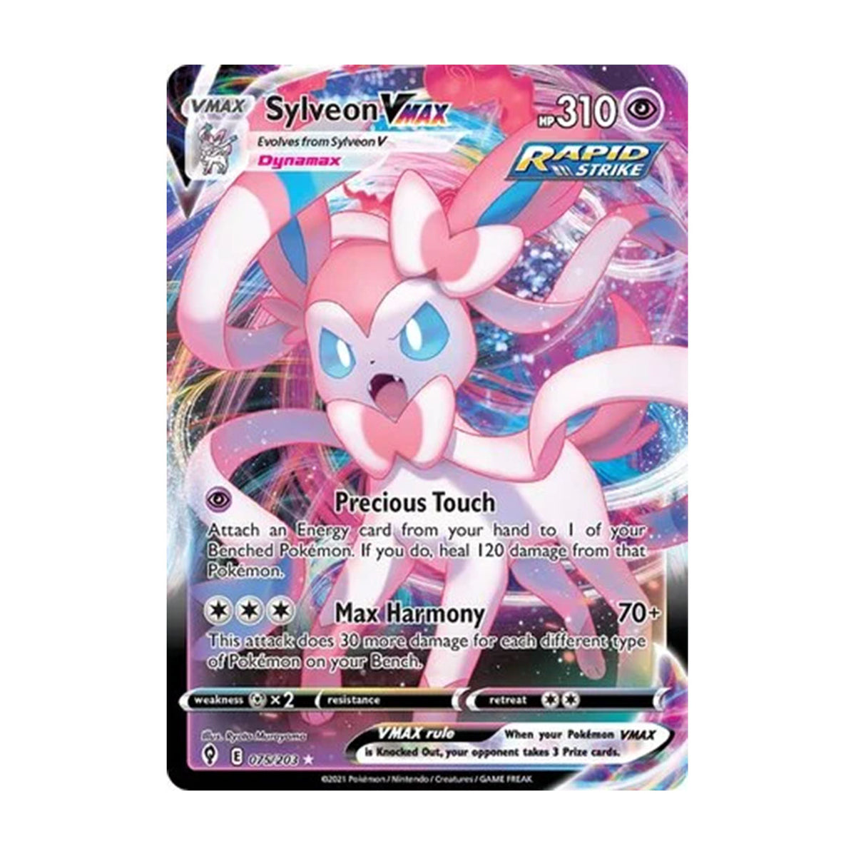 Sylveon VMAX 075/203 - Sword & Shield - Evolving Skies - Holo Rare VMAX