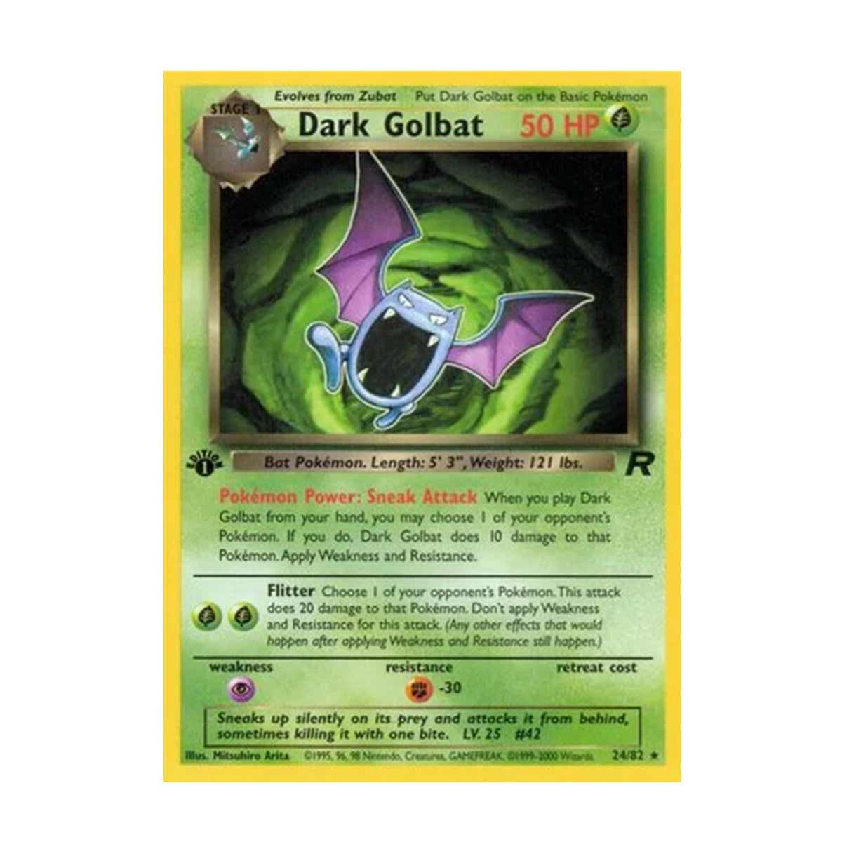 Dark Golbat 24/82 - Team Rocket - Rare - 1st Edition