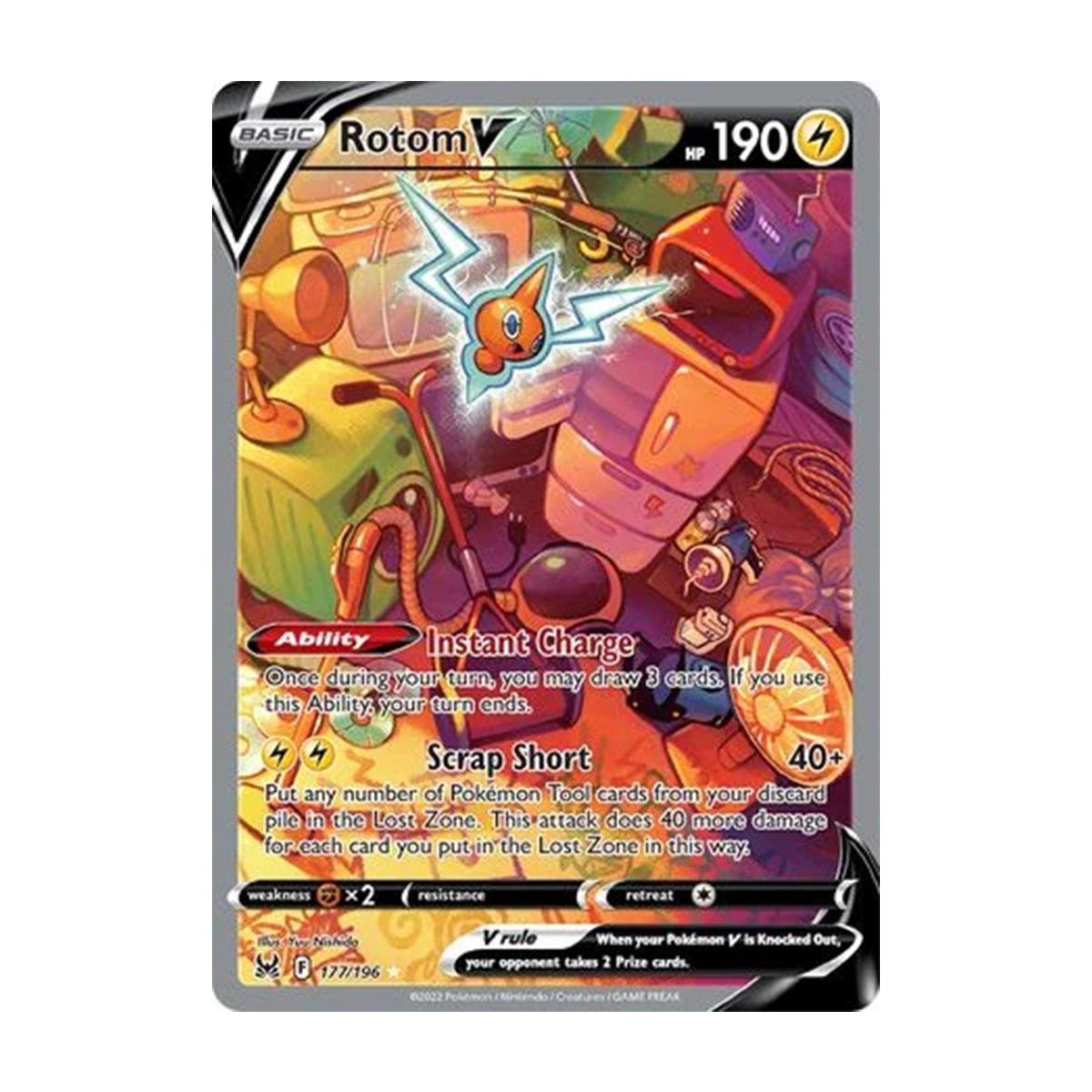 Rotom V 177/196 - Sword & Shield - Lost Origin - Ultra Rare V
