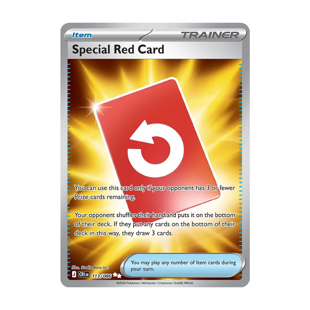 Special Red Card 113/086 - Mega Evolution - Chaos Rising - Ultra Rare