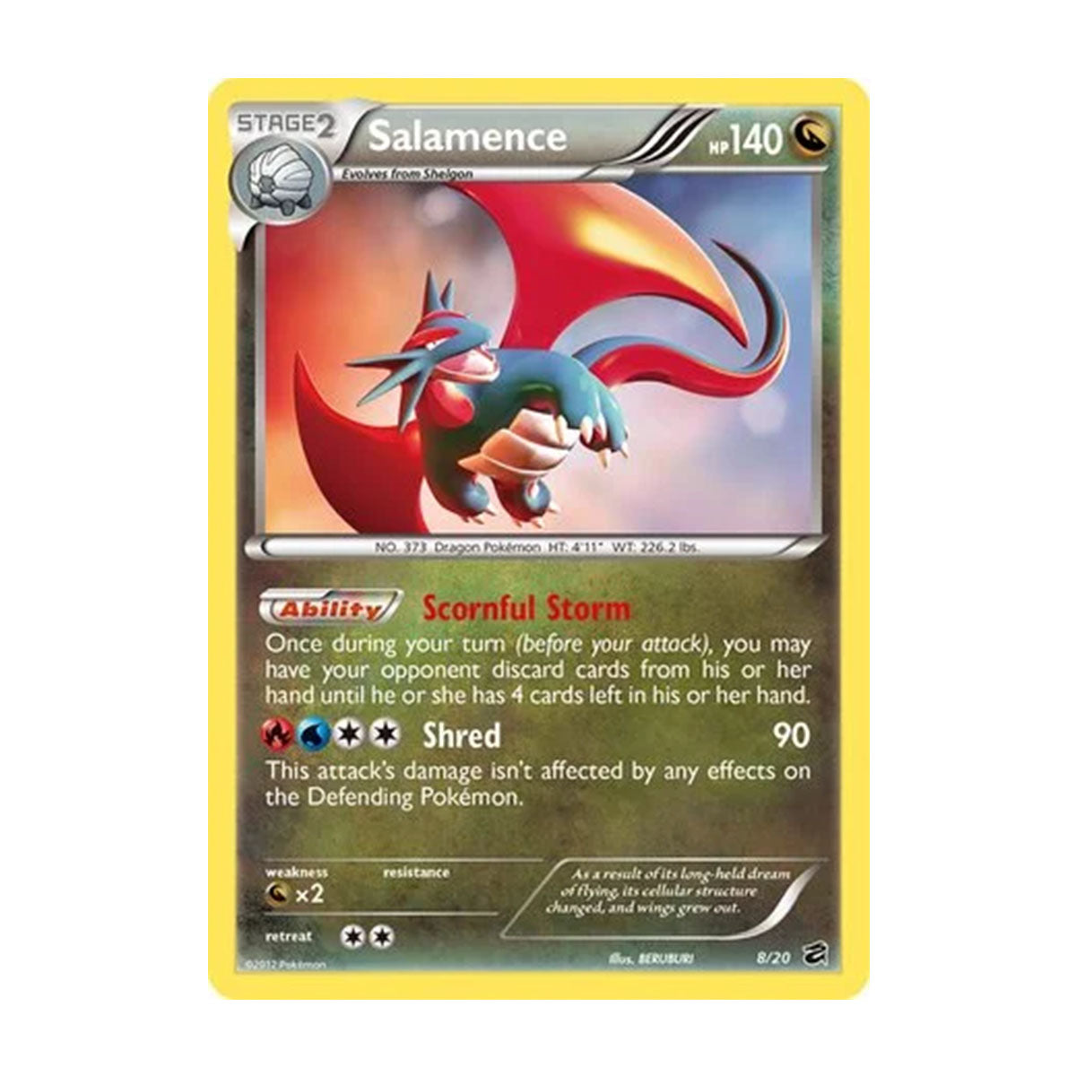 Salamence 8/20 - Black & White - Dragon Vault - Cosmos Holo