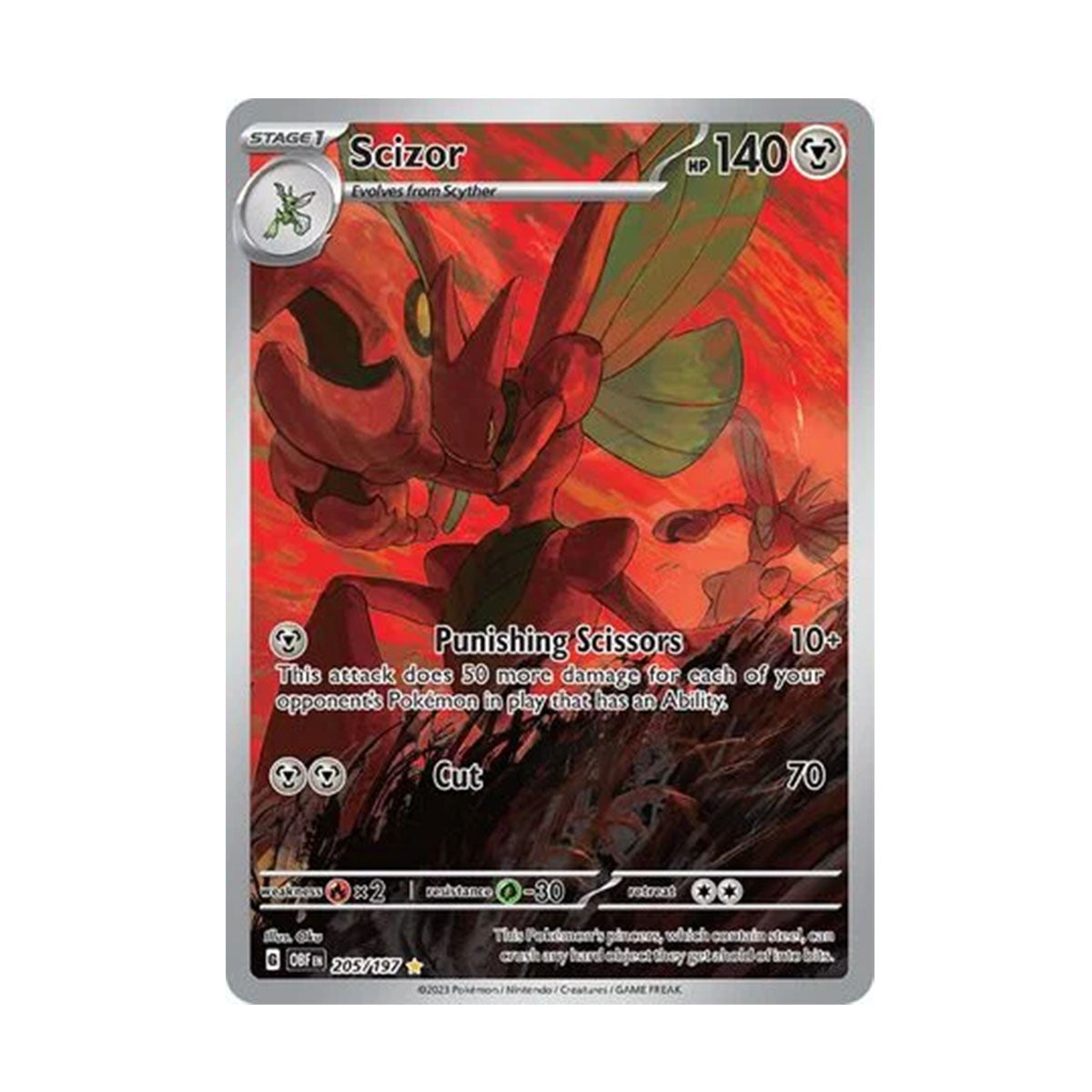 Scizor 205/197 - Scarlet & Violet - Obsidian Flames - Illustration Rare