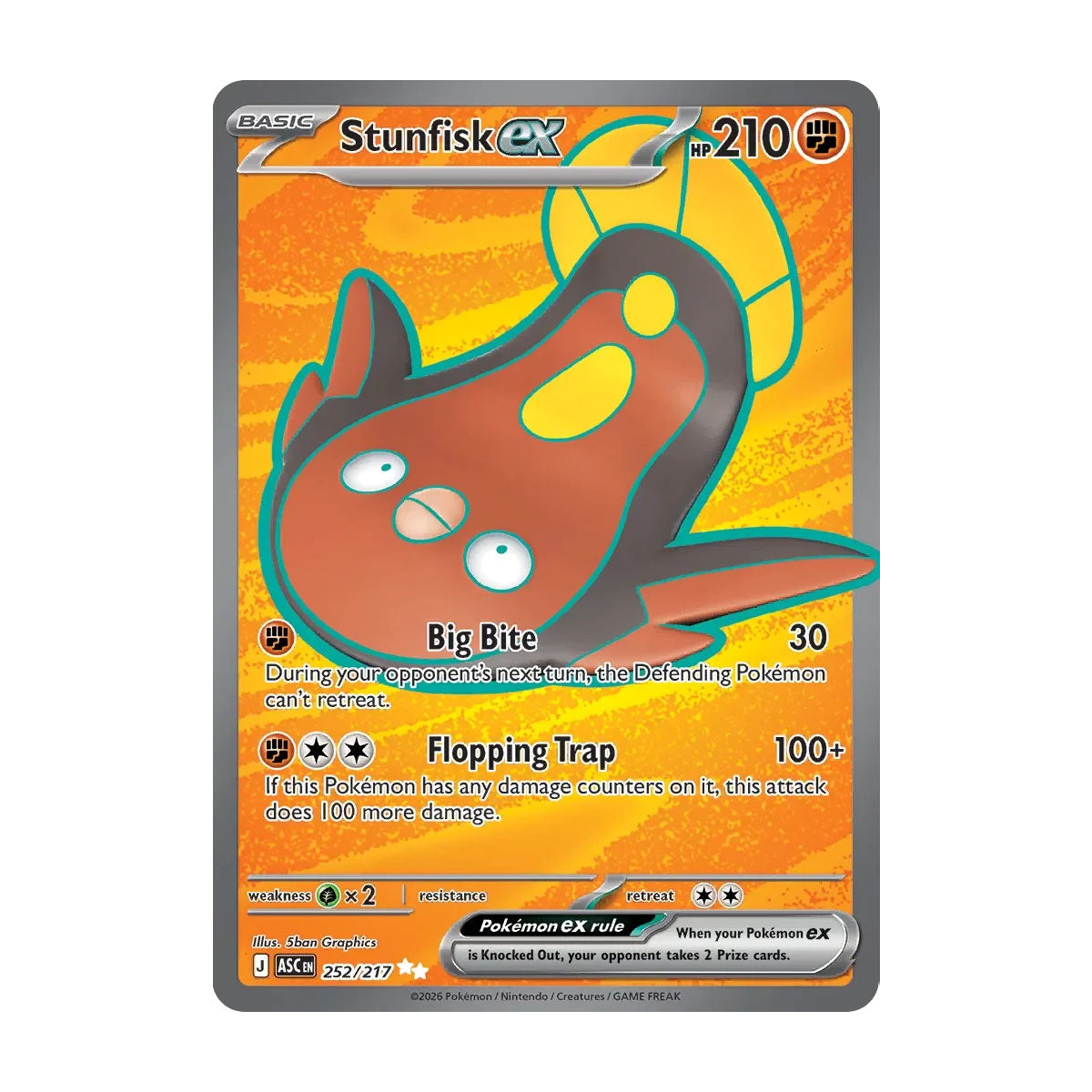 Stunfisk EX 252/0217 - Mega Evolution - Ascended Heroes - Ultra Rare - JET Cards