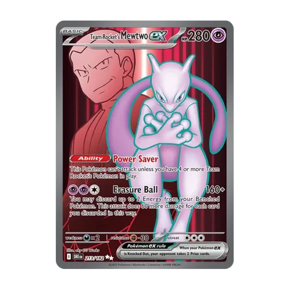 Team Rocket's Mewtwo EX 213/182 - Scarlet & Violet - Destined Rivals - Ultra Rare