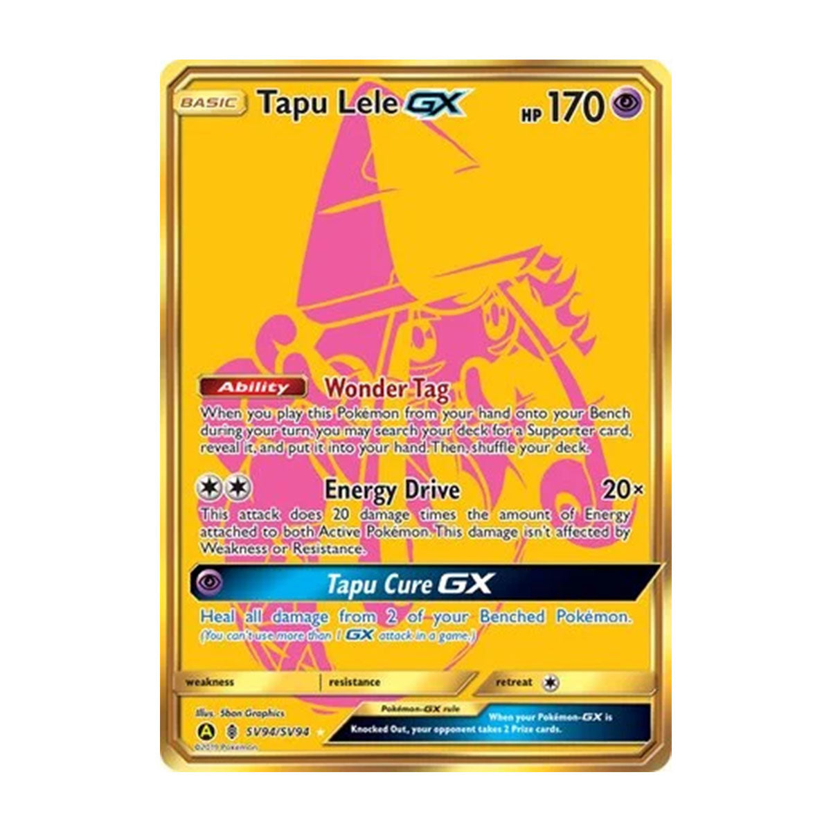 Tapu Lele GX SV94/SV94 - Sun & Moon - Hidden Fates - Rare Secret