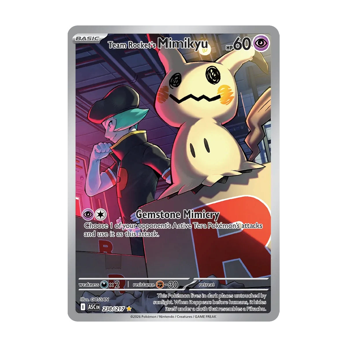 Team Rocket's Mimikyu 238/217 - Mega Evolution - Ascended Heroes - Illustration Rare
