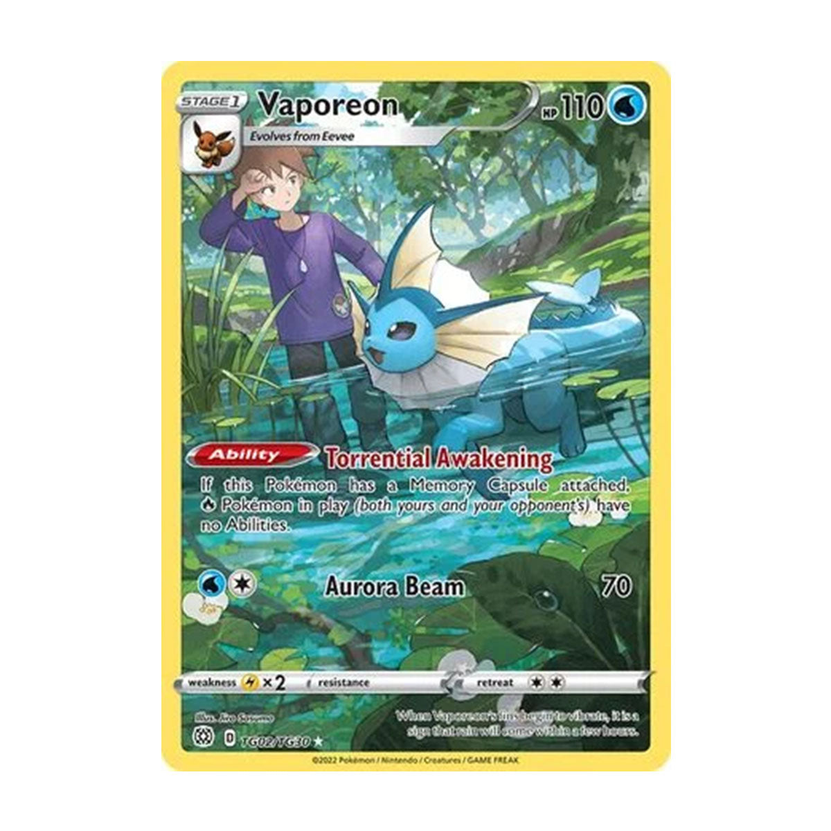 Vaporeon TG02/TG30 - Sword & Shield - Brilliant Stars - Rare Holo