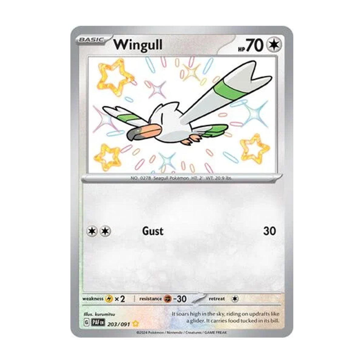 Wingull 203/091 - Scarlet & Violet - Paldean Fates - Shiny Rare