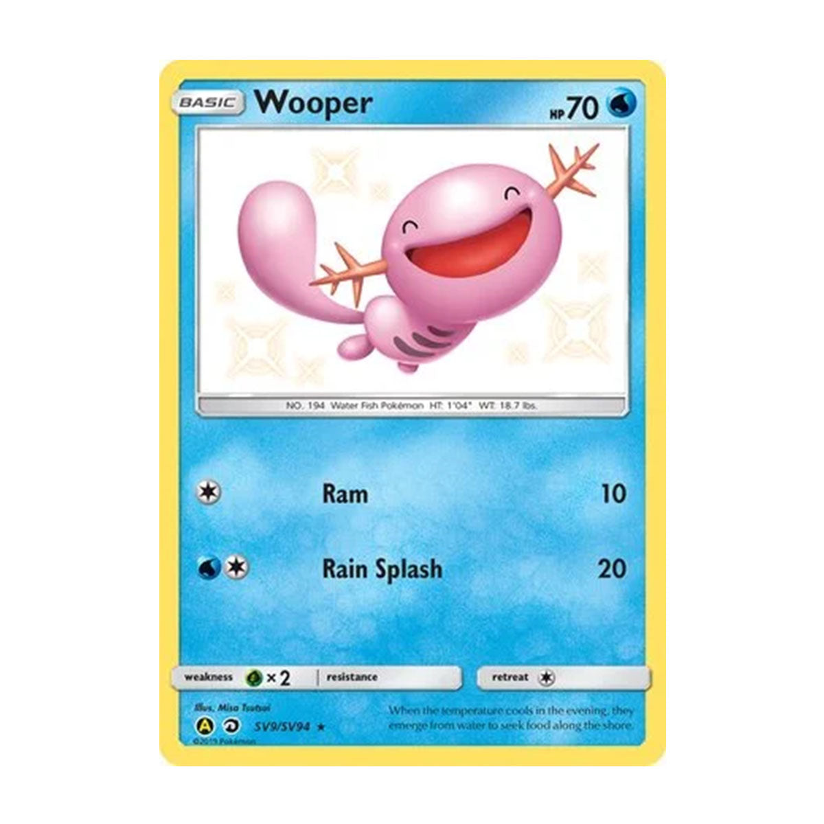 Wooper SV9/SV94 - Sun & Moon - Hidden Fates - Rare Shiny