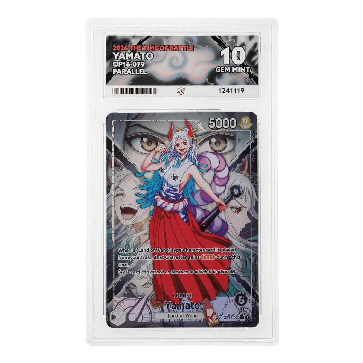One Piece - The Time of Battle - Yamato - OP16-079 (ACE 10 Art Label Graded Slab)