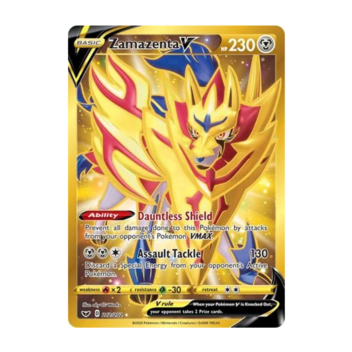 Zamazenta V 212/202 - Sword & Shield - Base - Rare Secret