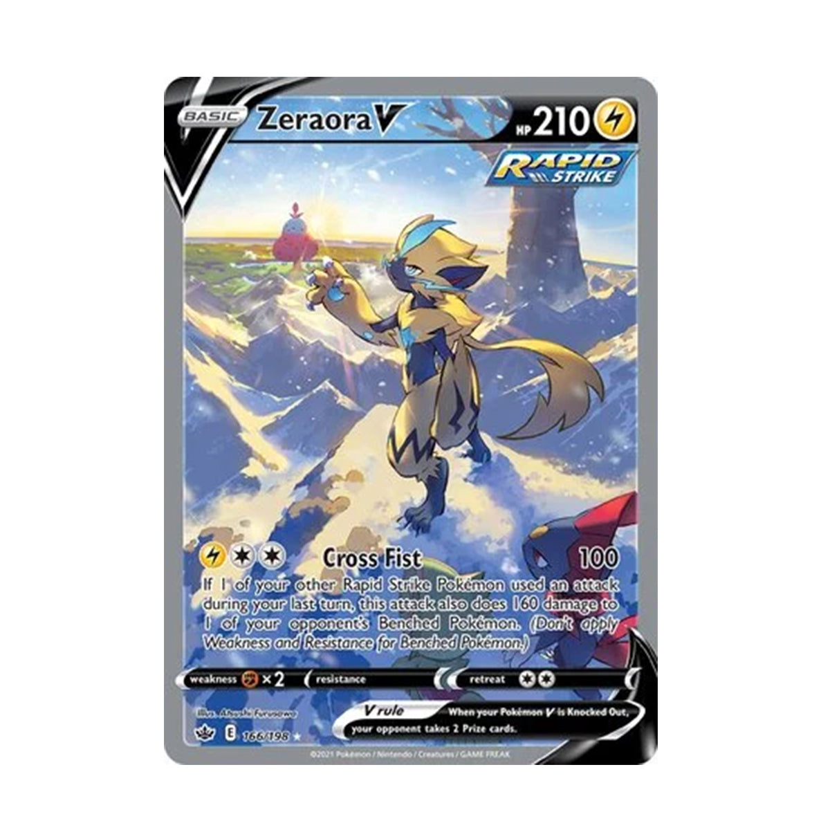 Zeraora V 166/198 - Sword and Shield - Chilling Reign - Rare Ultra
