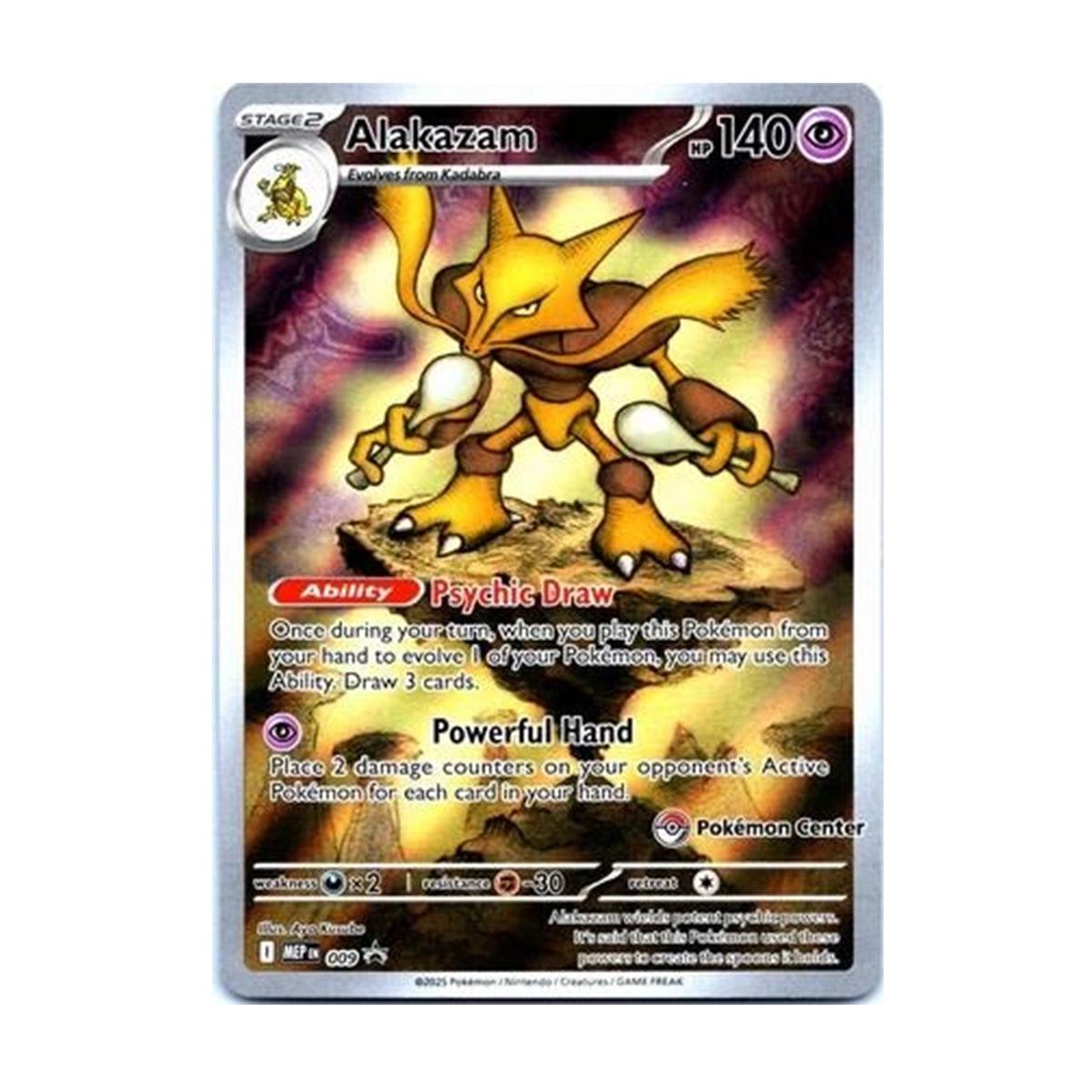 Alakazam MEP009 (Pokemon Center) - Mega Evolution - Black Star Promo