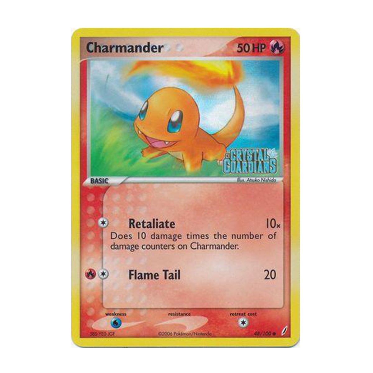 Charmander 48/100 - EX Crystal Guardians - Reverse Holo Stamped