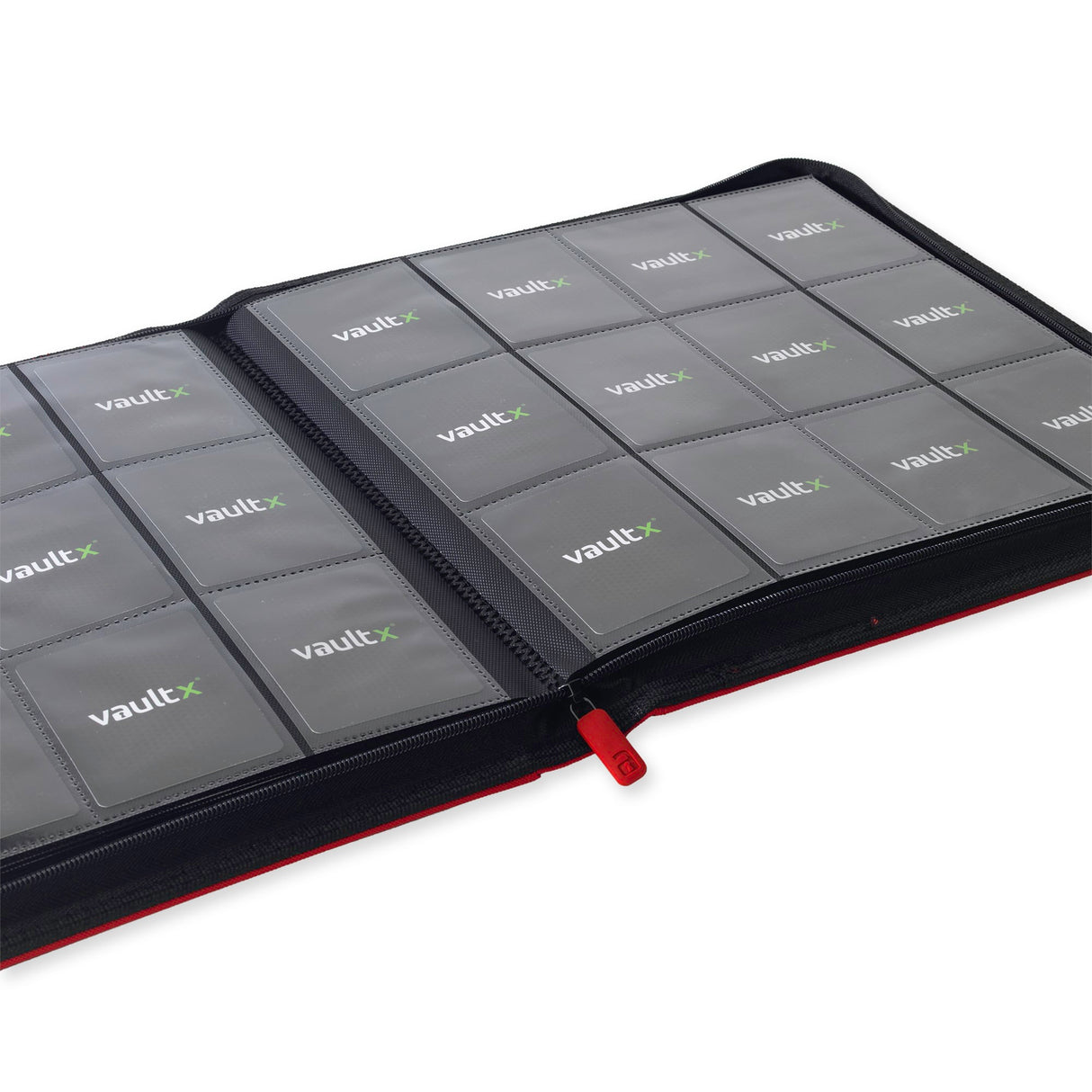Vault X - 12-Pocket Exo-Tec® - Zip Binder - Red - JET Cards