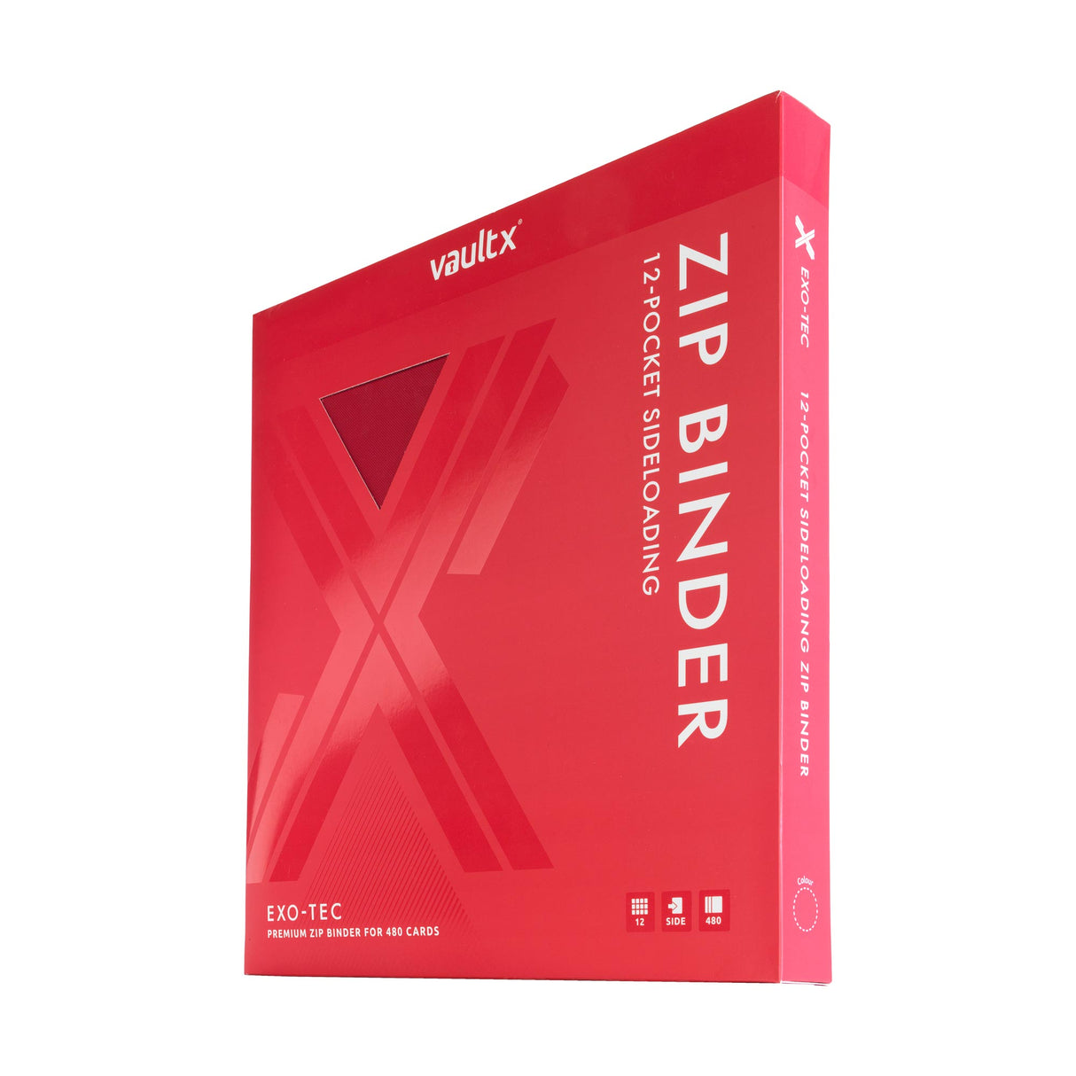 Vault X - 12-Pocket Exo-Tec® - Zip Binder - Red - JET Cards