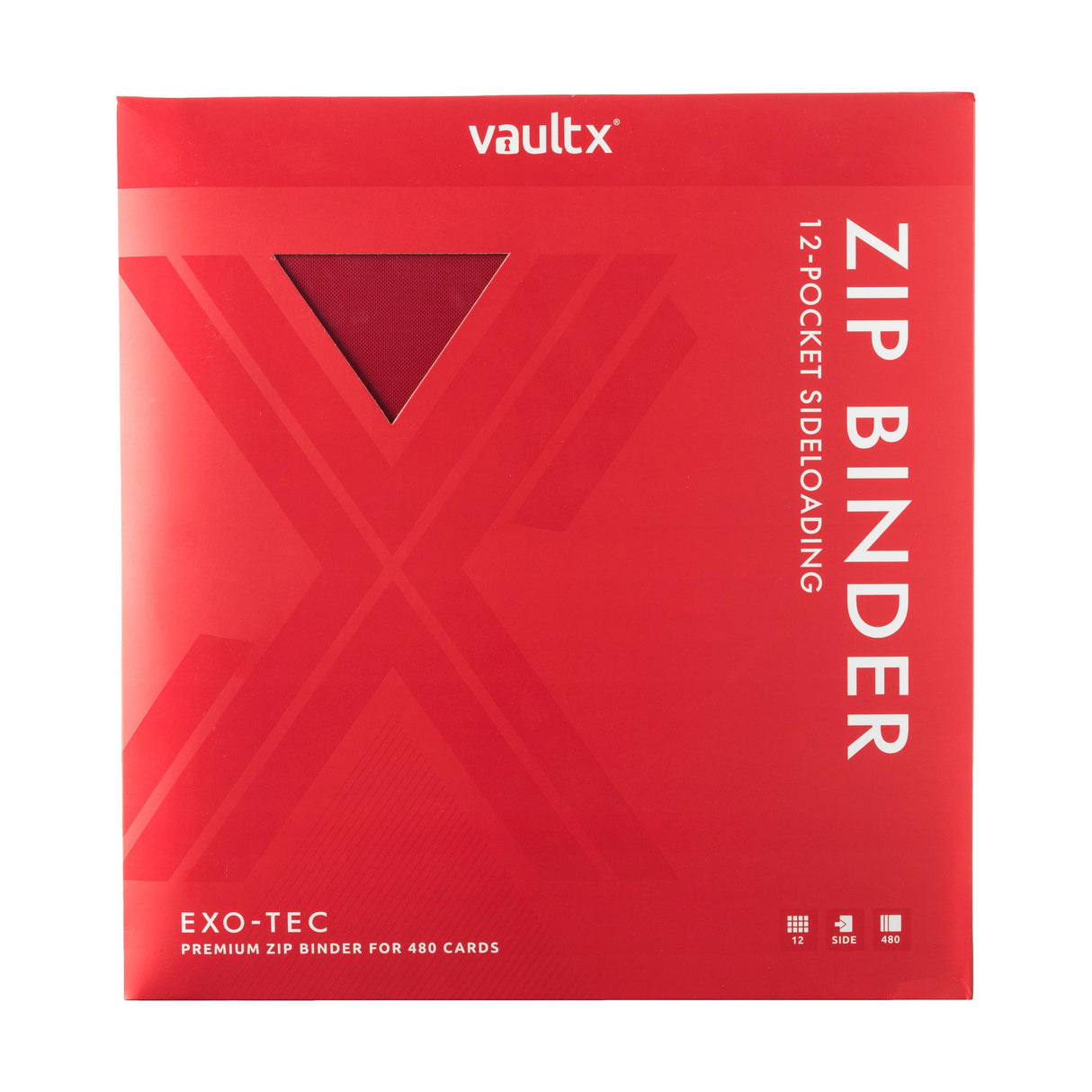 Vault X - 12-Pocket Exo-Tec® - Zip Binder - Red - JET Cards
