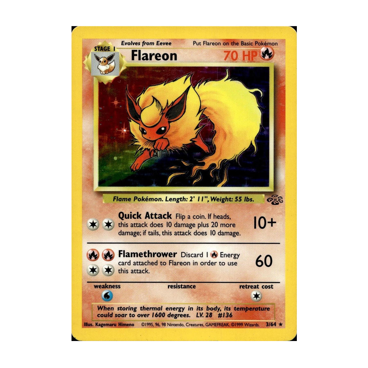 Flareon 3/64 - Base Set - Jungle - Holo