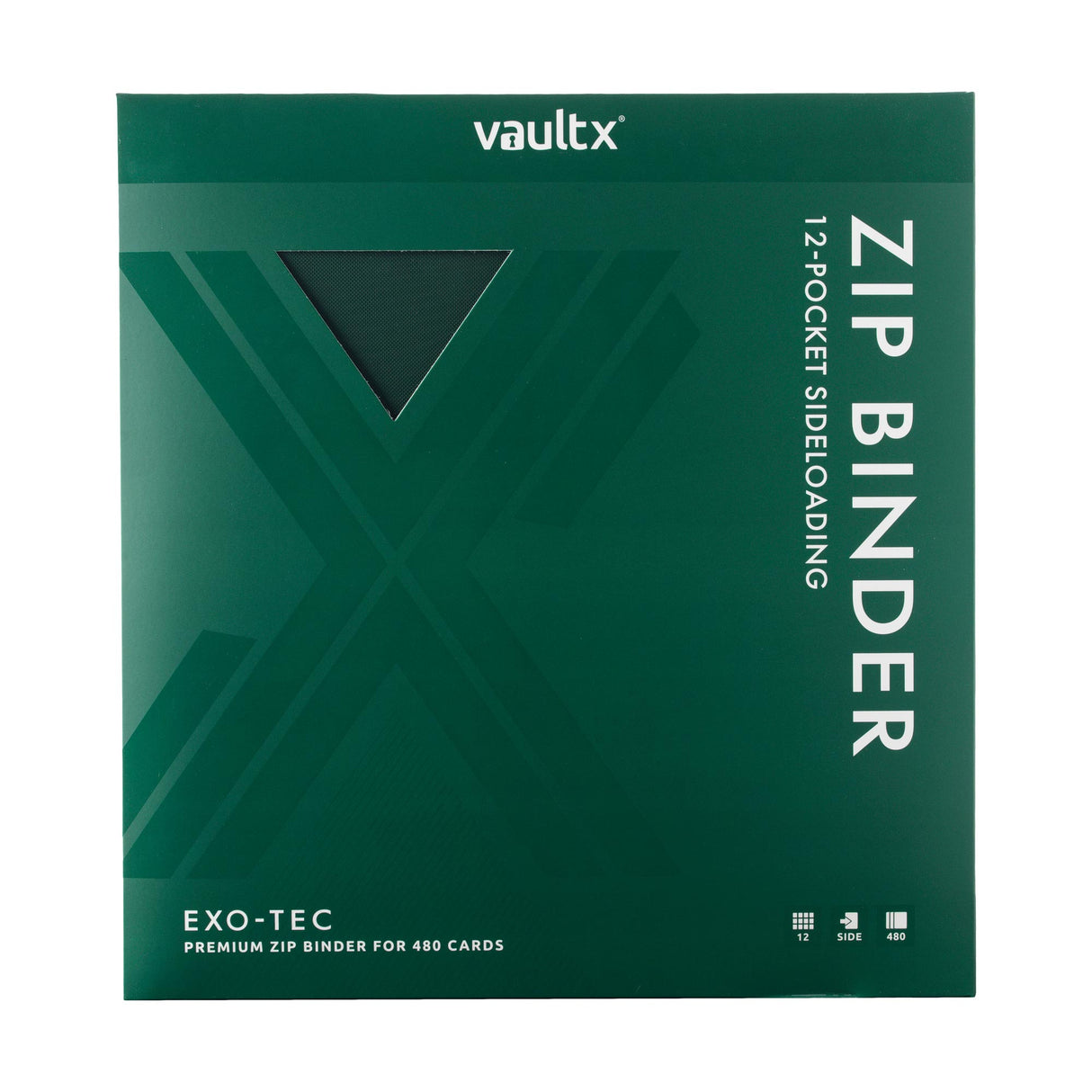 Vault X - 12-Pocket Exo-Tec® - Zip Binder - Green - JET Cards