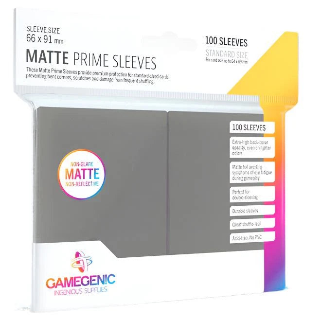 Gamegenic - Matte Prime Sleeves 100 Dark Grey