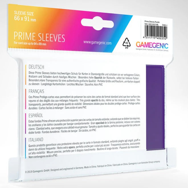 Gamegenic - Prime Sleeves 100 Purple - JET Cards