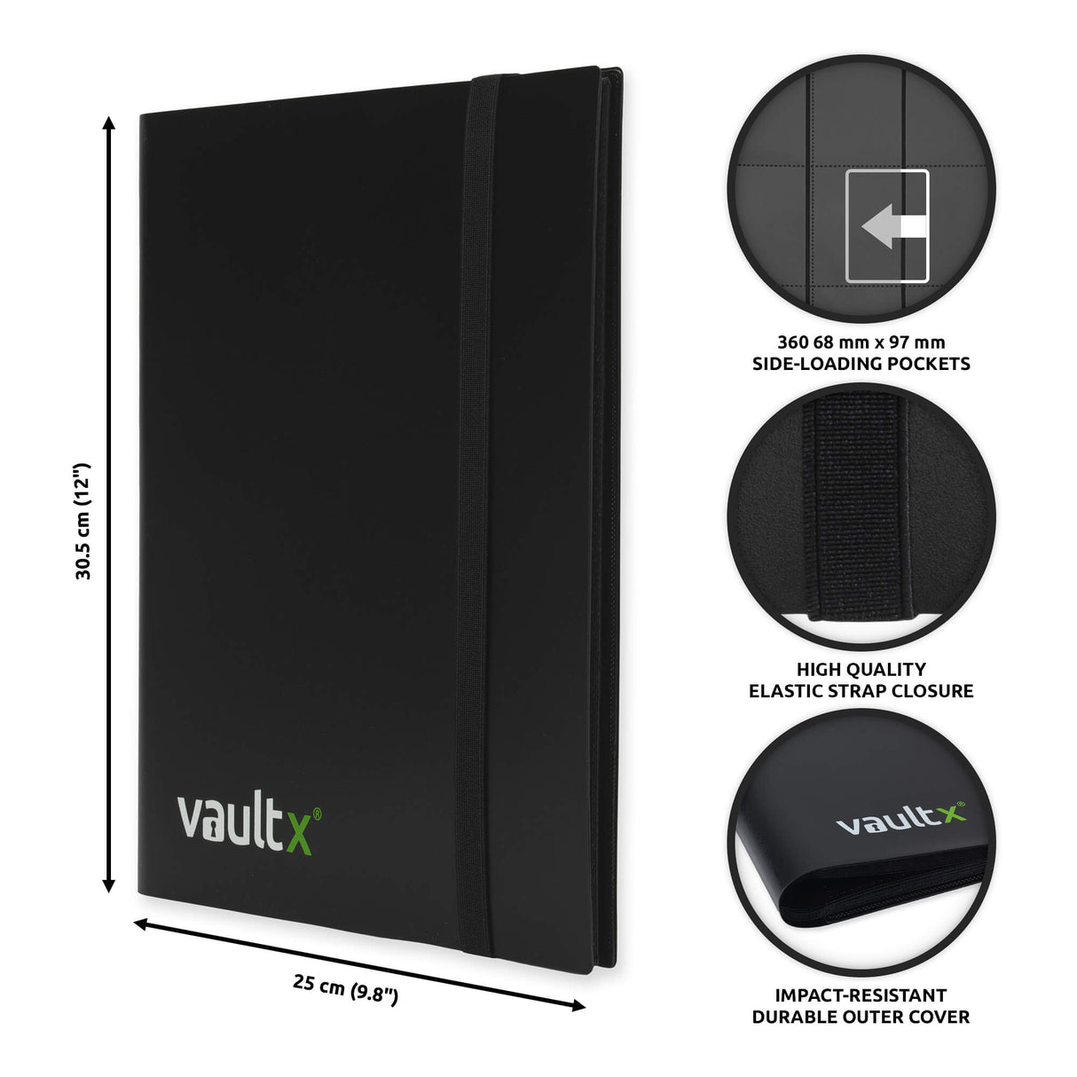 Vault X - 4-Pocket Strap Binder - Black