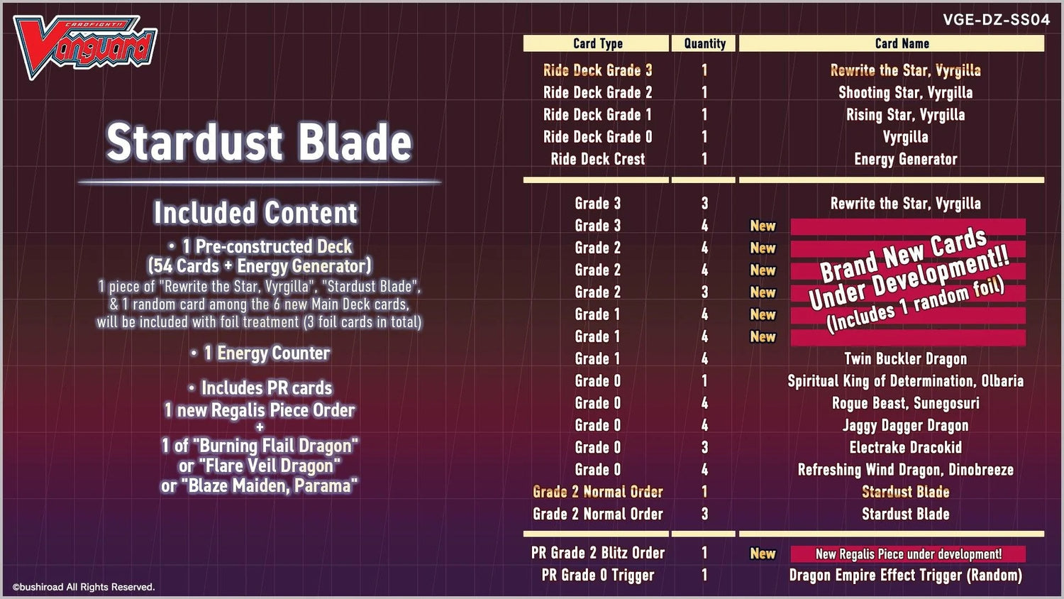Cardfight!! Vanguard - Special Series - Stardust Blade - JET Cards
