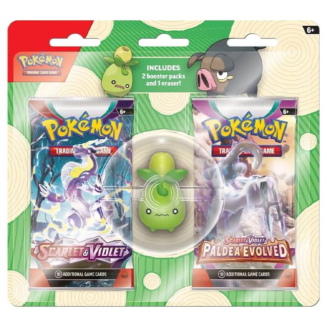 Pokemon - Back To School Eraser & 2 Pack Blister - Smoliv - JET Cards