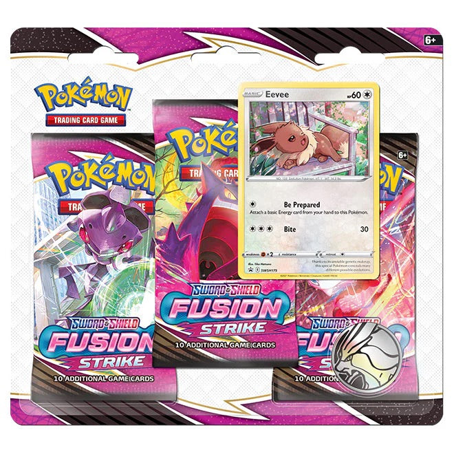 Pokemon Fusion Strike Triple Blister Pack - Eevee - JET Cards