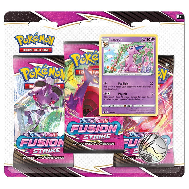Pokemon Fusion Strike Triple Blister Pack - Espeon - JET Cards