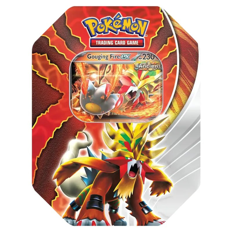 Pokemon - Paradox Destinies Tin - Gouging Fire ex - JET Cards