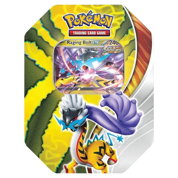 Pokemon - Paradox Destinies Tin - Raging Bolt ex - JET Cards