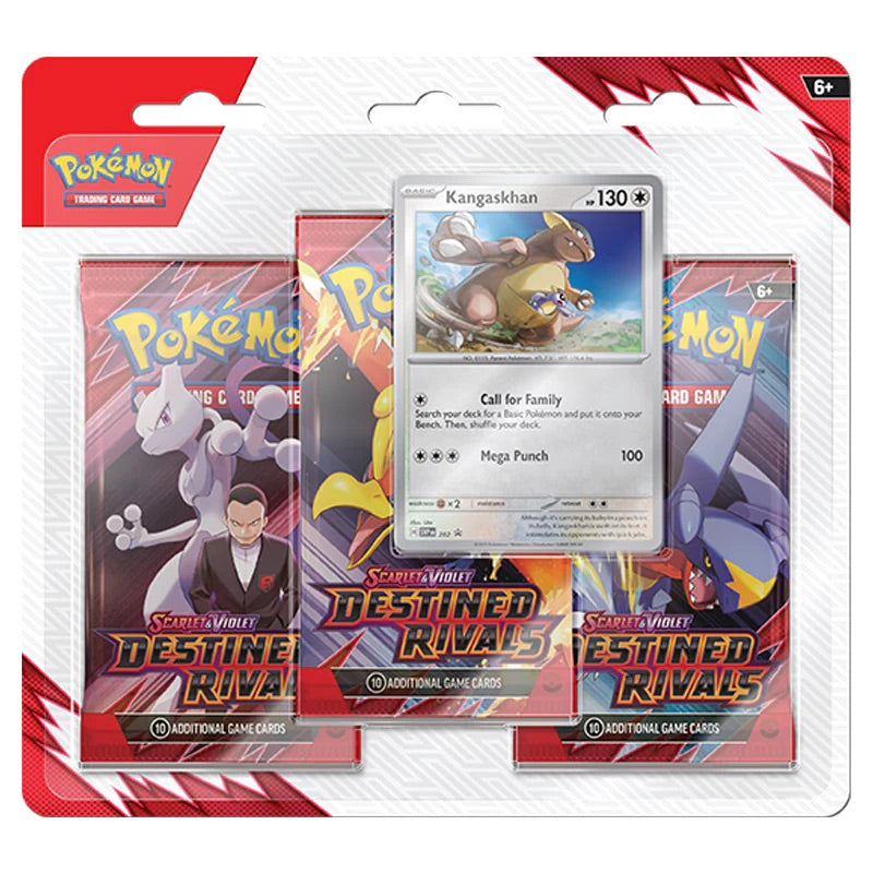 Pokemon - Scarlet & Violet - Destined Rivals - 3 Pack Blister - Kangaskhan - JET Cards