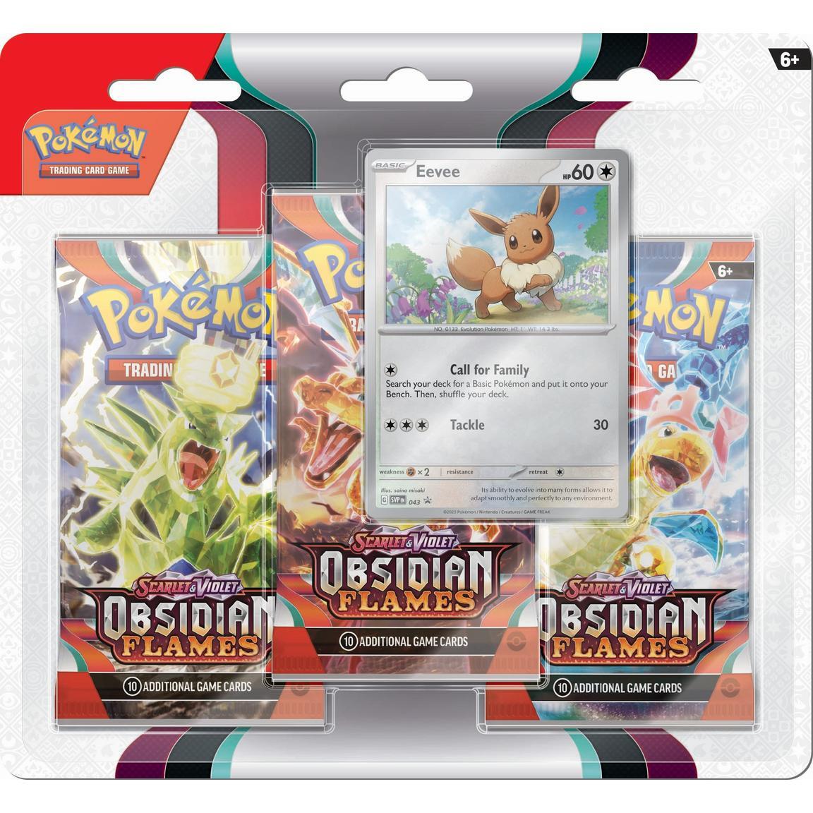 Pokemon - Scarlet & Violet - Obsidian Flames - 3 Pack Blister - Eevee - JET Cards