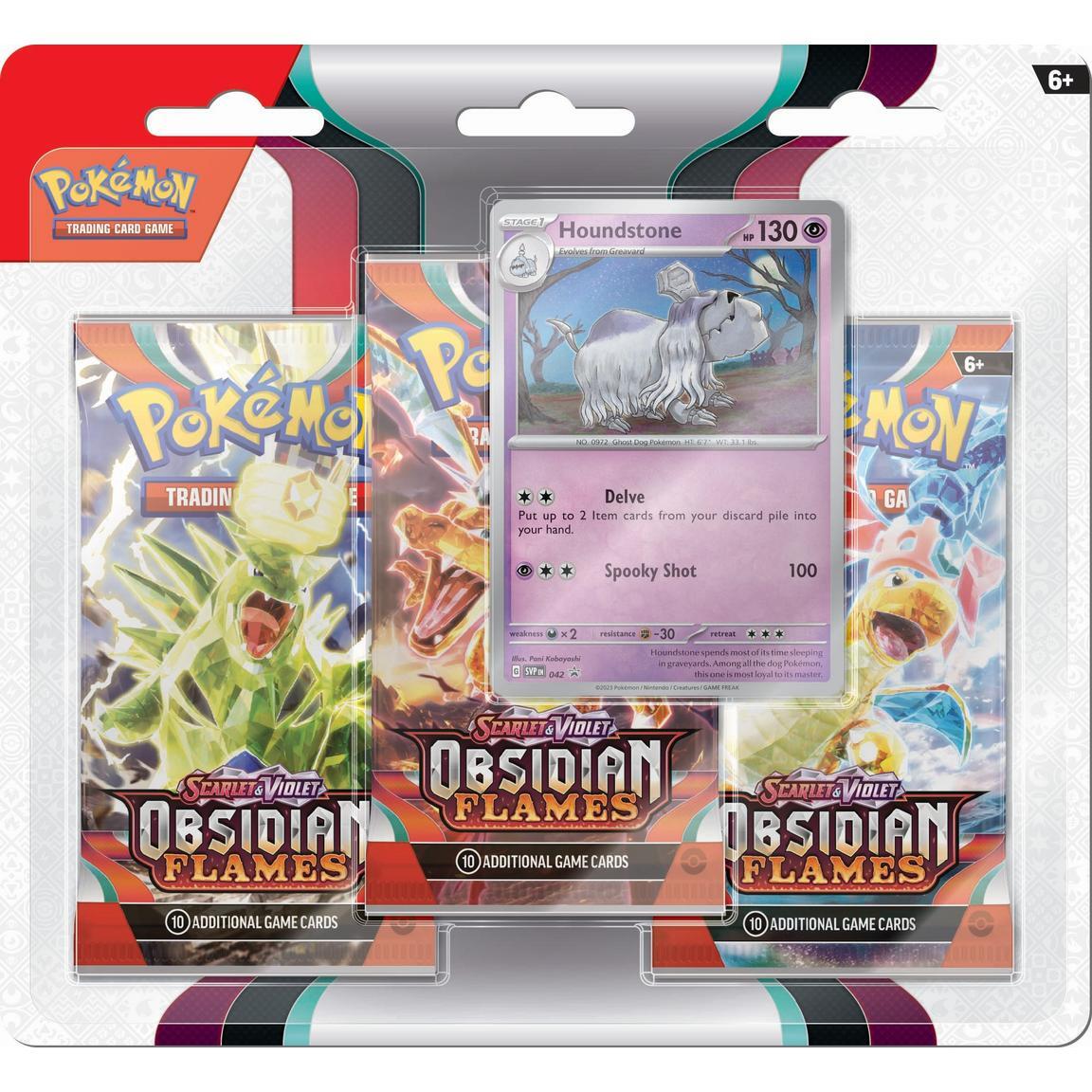 Pokemon - Scarlet & Violet - Obsidian Flames - 3 Pack Blister - Houndstone - JET Cards