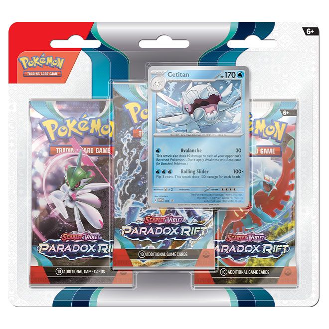 Pokemon - Scarlet & Violet - Paradox Rift - 3 Pack Blister - Cetitan - JET Cards