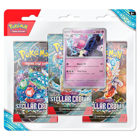 Pokemon - Scarlet & Violet - Stellar Crown - 3 Pack Blister - Tinkaton - JET Cards