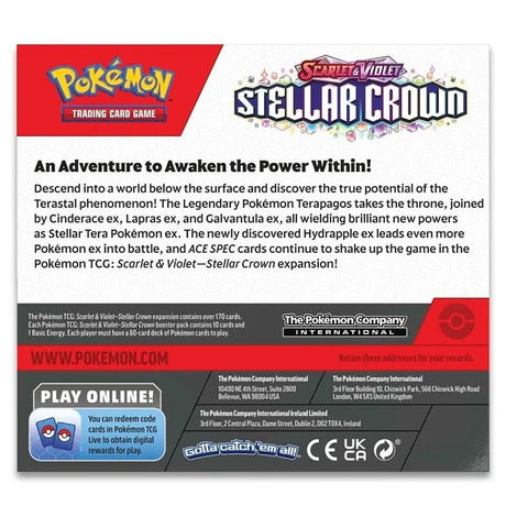 Pokemon - Scarlet & Violet - Stellar Crown - Booster Box (36 Boosters) - JET Cards