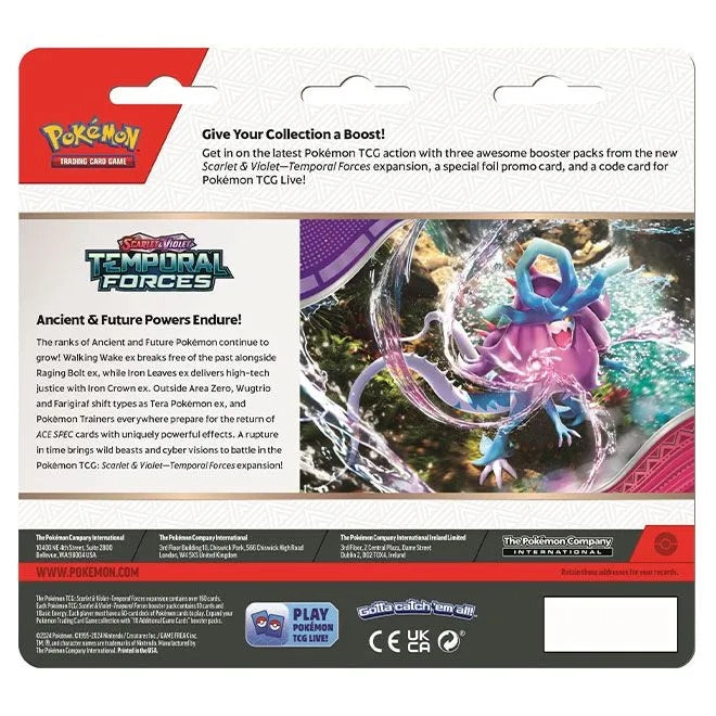 Pokemon - Scarlet & Violet - Temporal Forces - 3 Pack Blister - Cyclizar - JET Cards