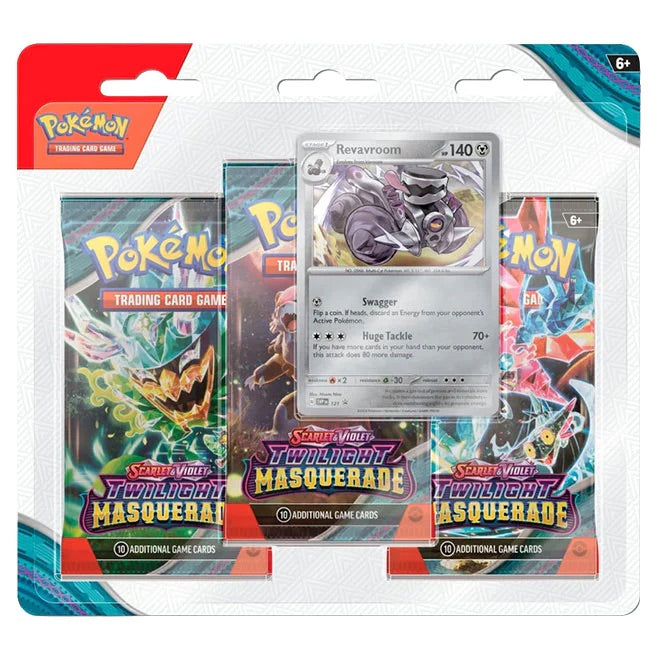 Pokemon - Scarlet & Violet - Twilight Masquerade - 3 Pack Blister - Revavroom - JET Cards