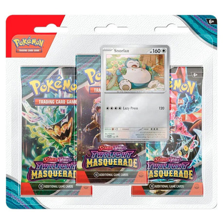 Pokemon - Scarlet & Violet - Twilight Masquerade - 3 Pack Blister - Snorlax - JET Cards